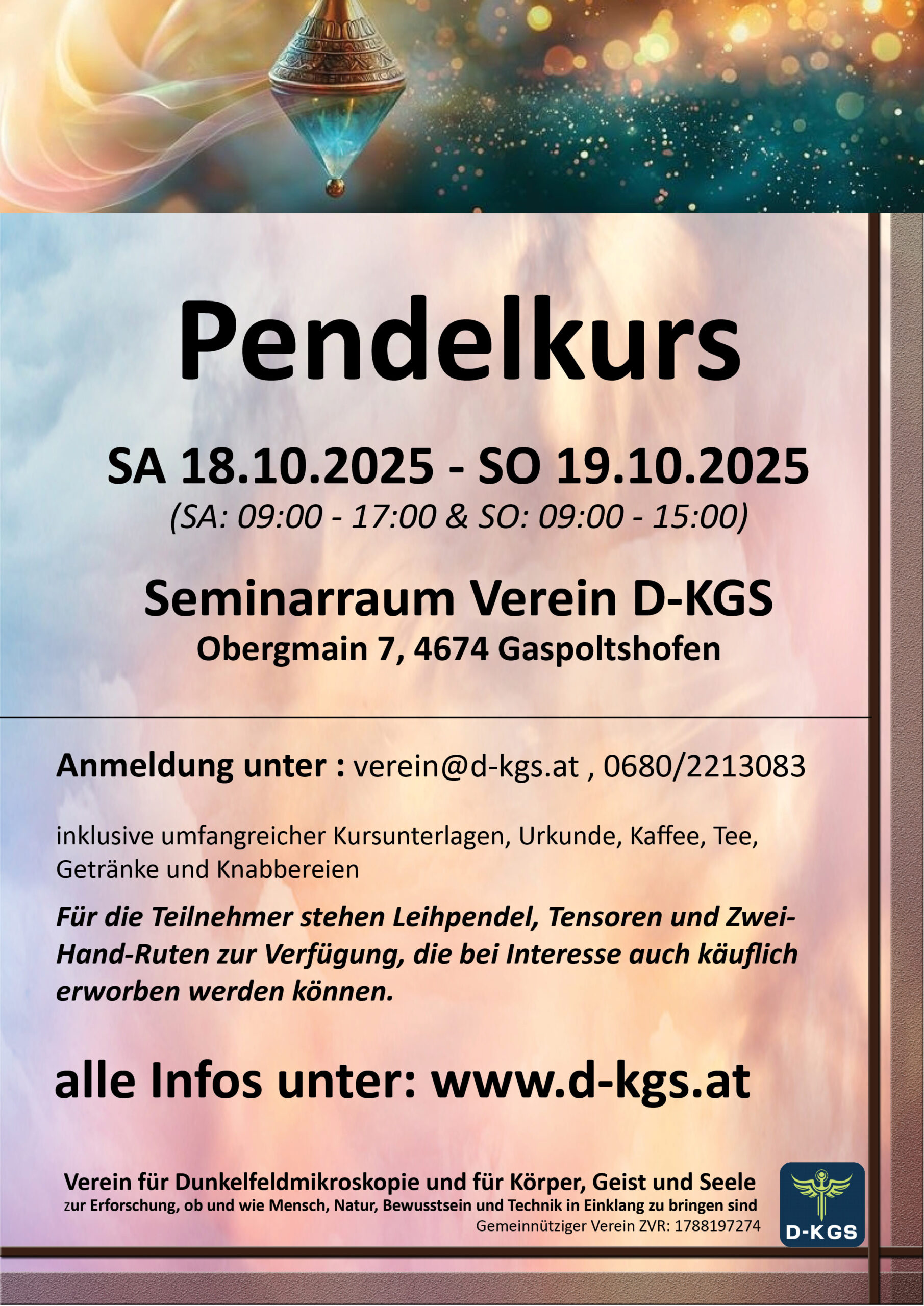 Pendelkurs OÖ 18.10.+19.10.2025 Pendelkurs OÖ 18.10.+19.10.2025